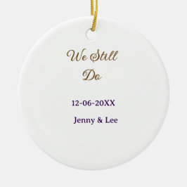 Adorno De Cerámica We still do brown pink name date year boho retro s