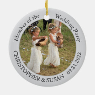 Adorno De Cerámica Wedding Party Custom Photo Ceramic Ornament