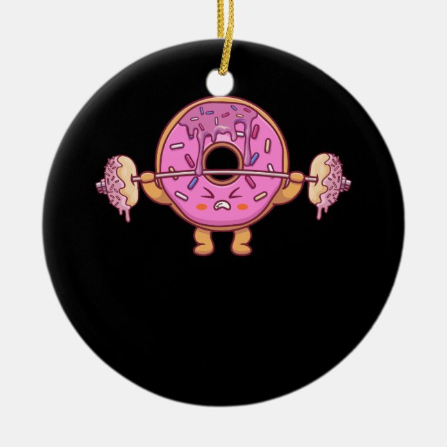 Adorno De Cerámica Weightlifing Barbell Divertido gimnasio Weightlift (Frente)