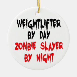 Adorno De Cerámica Weightlifter Zombie Slayer