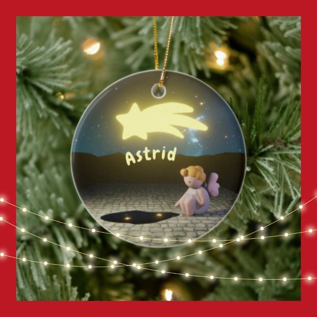 Adorno De Cerámica Weihnachtsengel (Weihnachtsengel Customizable Christmas Ornament - loreatus)