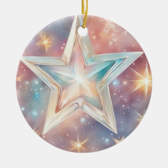 Adorno De Cerámica Weihnachtstern pastell (Frente)