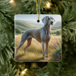 Adorno De Cerámica Weimaraner