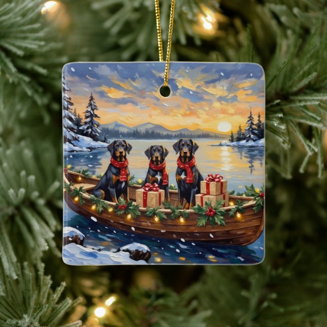Adorno De Cerámica Weimaraner Christmas Boat Holiday (Árbol)