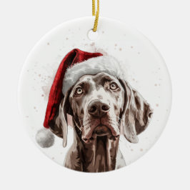 Adorno De Cerámica Weimaraner Dog Christmas Personalized