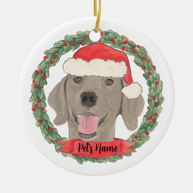 Adorno De Cerámica Weimaraner personalizado (Frente)