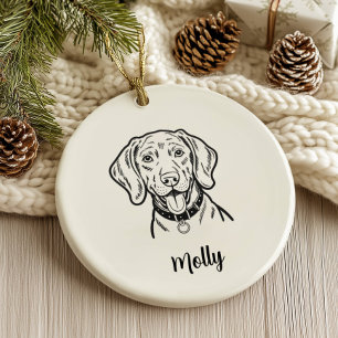 Adorno De Cerámica Weimaraner personalizado para Navidad