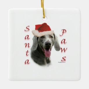 Adorno De Cerámica Weimaraner Santa Paws