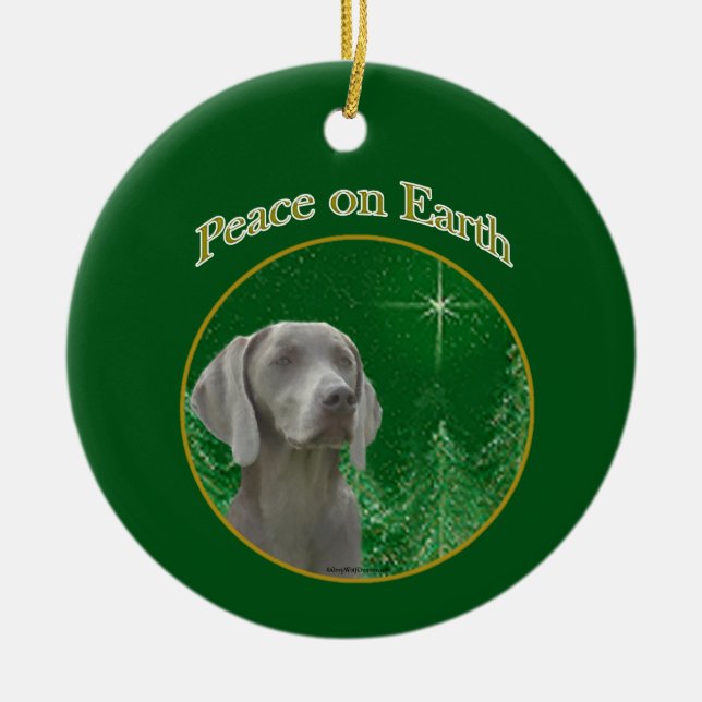 Adorno De Cerámica Weimeraner Peace on Earth Keychain (Frente)