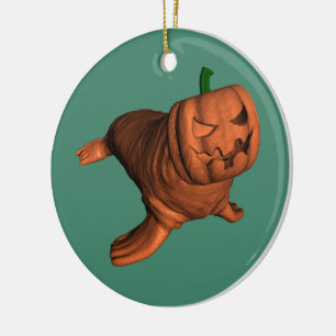 Adorno De Cerámica Weird Naranja Halloween Walrus