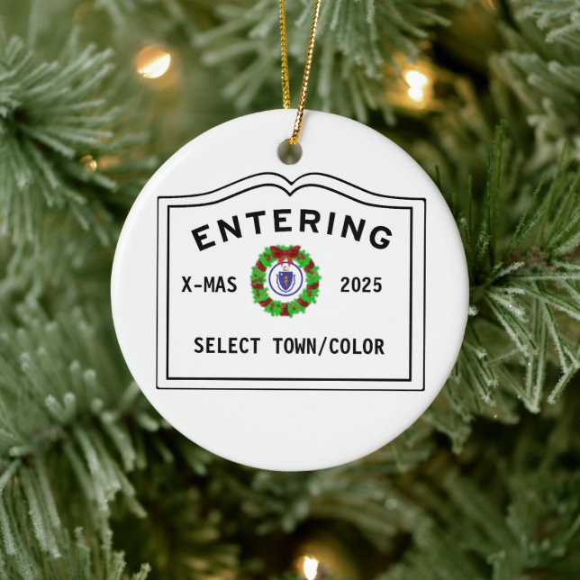 Adorno De Cerámica Welcome Entering Town of  (Árbol)