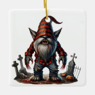 Adorno De Cerámica Werewolf Gnome