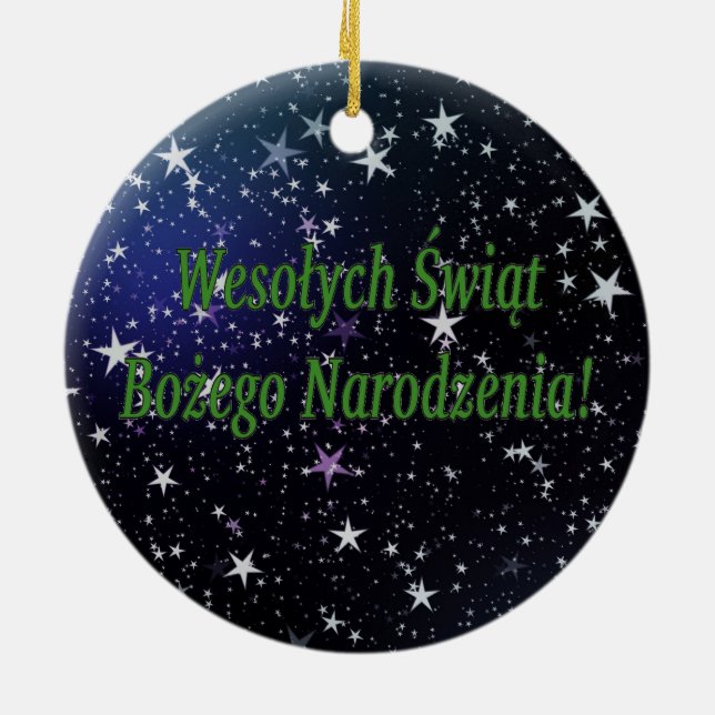 Adorno De Cerámica ¡Wesołych Świąt…! Felices Navidad en gf polaco (Atrás)