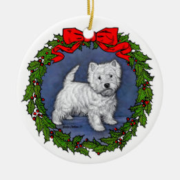 Adorno De Cerámica West Highland Terrier Art de Glenda S. Harlan
