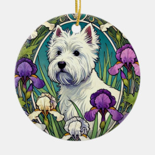 Adorno De Cerámica West Highland Terrier Westie
