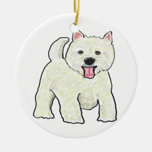 Adorno De Cerámica Westie West Highland White Terrier