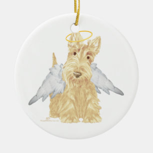 Adorno De Cerámica Wheaten Scottie Angel