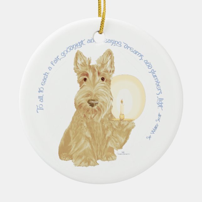 Adorno De Cerámica Wheaten Scottie Goodnight (Frente)
