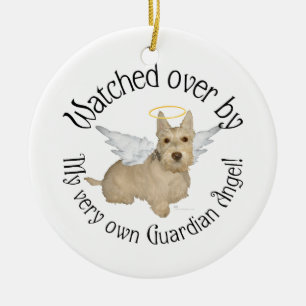 Adorno De Cerámica Wheaten Scottish Terrier Angel Ornament