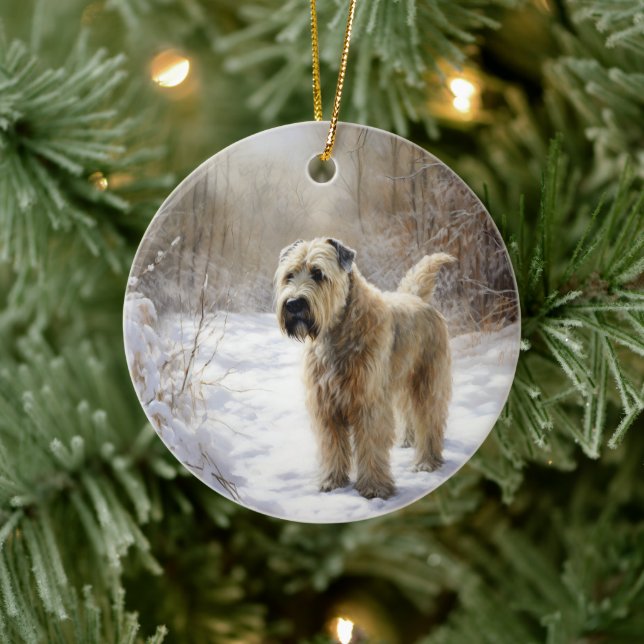 Adorno De Cerámica Wheaten Terrier Let It Snow Navidades (Árbol)