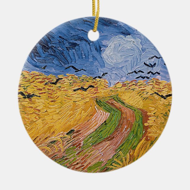 Adorno De Cerámica Wheatfield con los cuervos, 1890 de Vincent van (Frente)