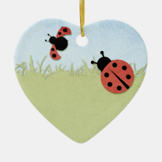 Adorno De Cerámica Whimsical Ladybugs