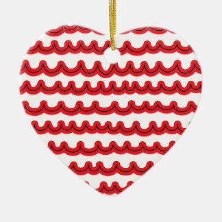 Adorno De Cerámica Whimsical Ocean Waves Red