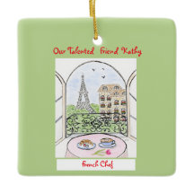 Whimsical Paris and Eiffel Tower French Chef