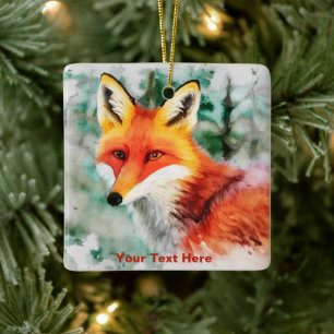 Adorno De Cerámica Whimsical Red Fox
