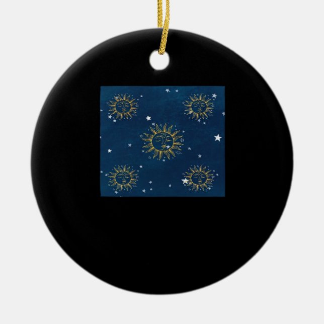 Adorno De Cerámica Whimsigoth Night Sky Sun Moon Witchen Classic Desi (Frente)