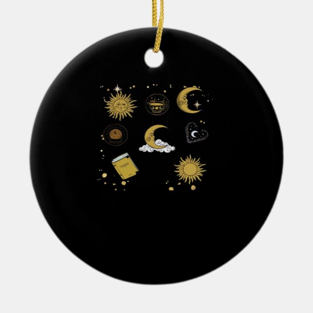 Adorno De Cerámica Whimsigoth Sun Moon Witchen Classic (Frente)