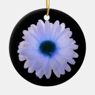 Adorno De Cerámica White and Blue Marigold Custom Birthday Pendant