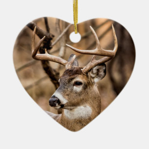 Adorno De Cerámica White Tail Deer Buck