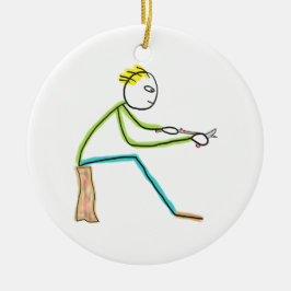 Adorno De Cerámica Whittling Stickman