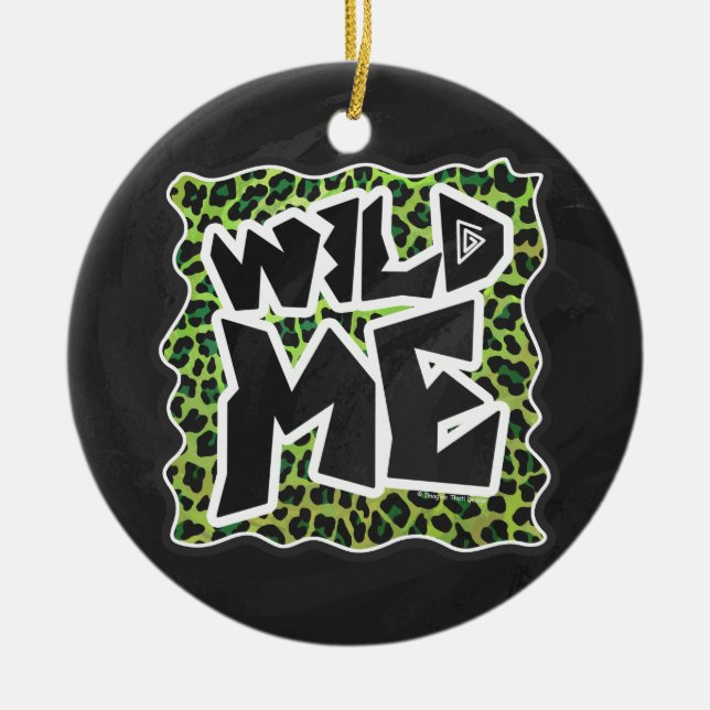 Adorno De Cerámica Wild Me Leopard Black and Green Design (Frente)