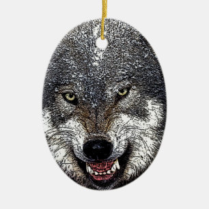 Adorno De Cerámica Wild Wolf