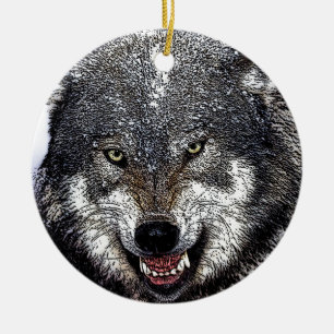 Adorno De Cerámica Wild Wolf