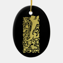 Adorno De Cerámica Will Bradley Heraldic Lion