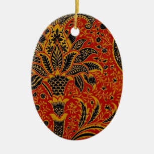 Adorno De Cerámica William Morris India Red Floral