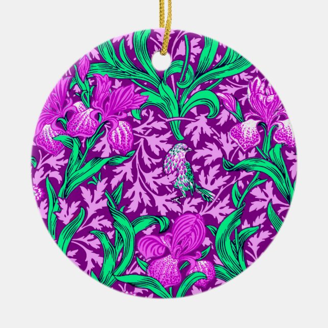Adorno De Cerámica William Morris Irises, Amethyst Purple (Frente)