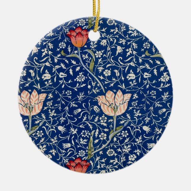 Adorno De Cerámica William Morris Medway Blue Floral (Frente)