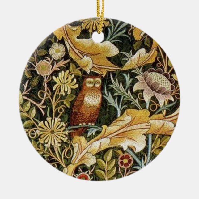 Adorno De Cerámica William Morris Owl an Acanthus (Frente)