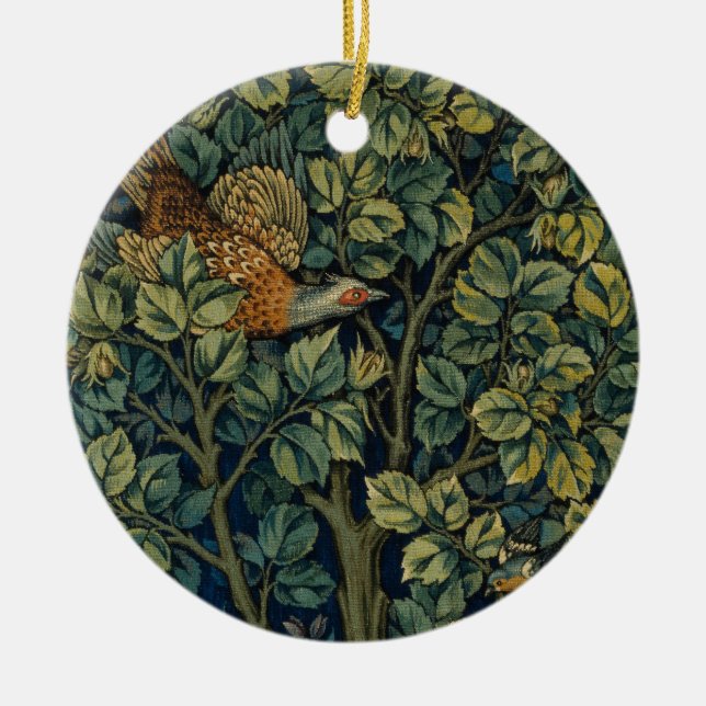 Adorno De Cerámica William Morris Pheasant Bird Tree Woodland (Frente)