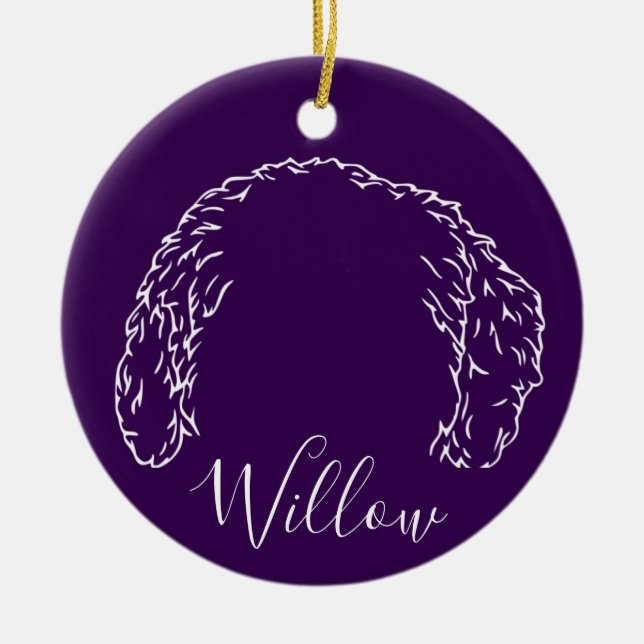 Adorno De Cerámica Willow Ornament (Paw Prints) (Frente)