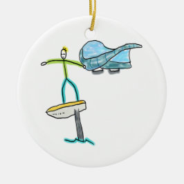 Adorno De Cerámica Wing Foiling Stickman