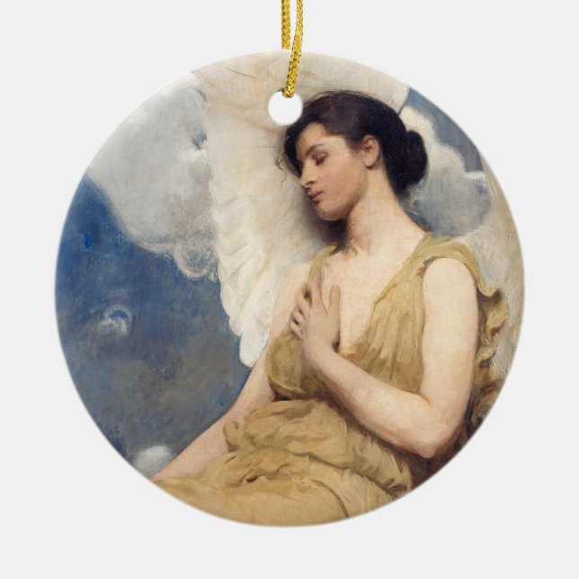 Adorno De Cerámica Winged angel figure sleeping dreaming on clouds (Frente)