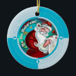 Adorno De Cerámica Winter Blue Ho Hold'Em<br><div class="desc">Ya sea que tengas un árbol de Navidad en tu habitación de póquer o que te guste el pensamiento de los chips de póquer colgando de tu árbol,  puedes añadir algo de diversión a tu decoración de vacaciones con estos adornos inspirados en fichas de póquer!</div>