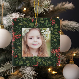 Adorno De Cerámica Winter Bouquet | Elegante foto personalizada