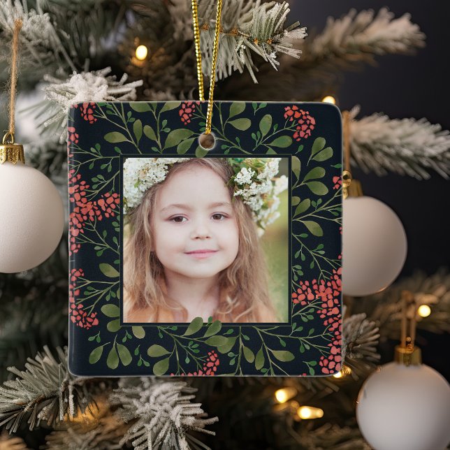 Adorno De Cerámica Winter Bouquet | Elegante foto personalizada (Subido por el creador)