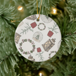 Adorno De Cerámica Winter Farmhouse